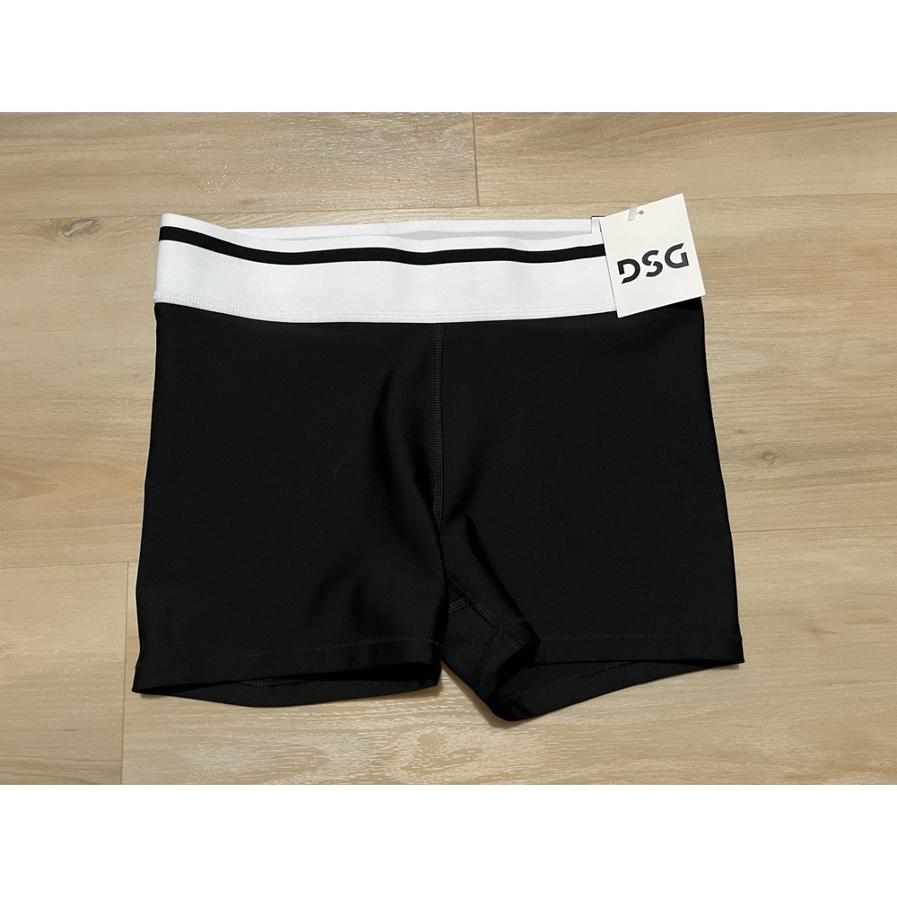 NWT DSG Women's 3" Small Core Compression Short Active Shorts Black White